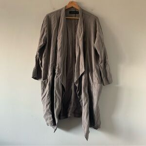 Zara Woman Open Front Flowy Artsy Minimalist Hipster Duster Jacket Size Small